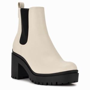 Nine West Quies Chelsea Heeled Ankle Boots - Beige - Ireland (HE4258710)